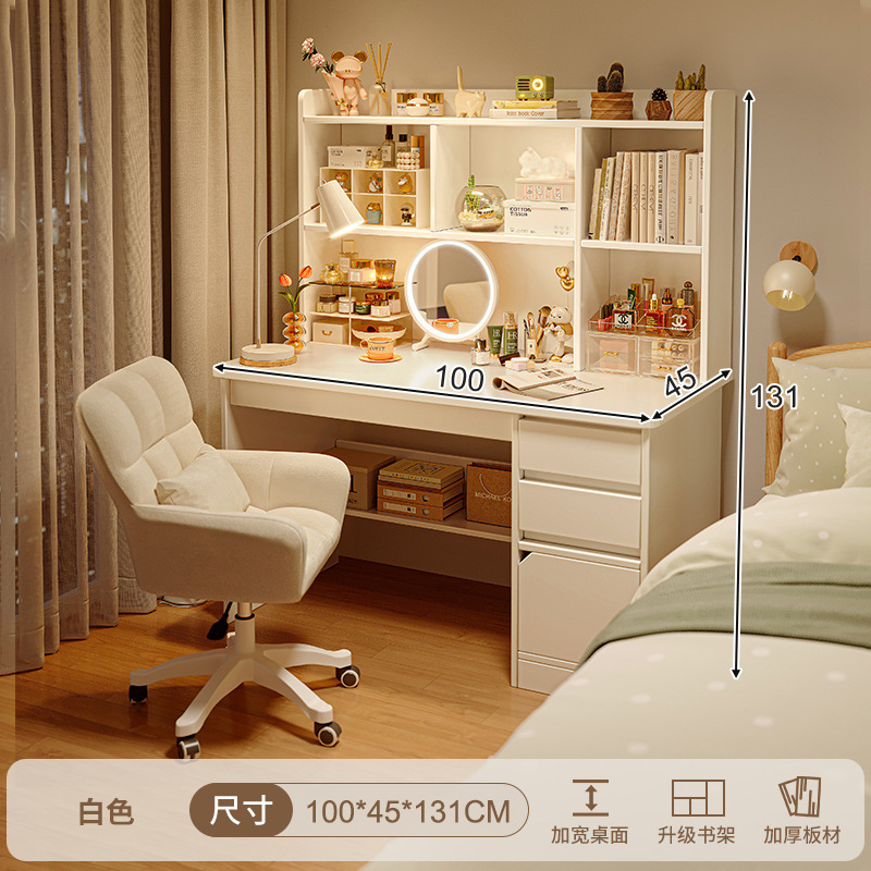 Escritorio para computadora, tocador, dormitorio integrado, escritorio simple y moderno, escritorio de maquillaje, gabinete de maquillaje dos en uno, espejo, nuevo estilo de cama