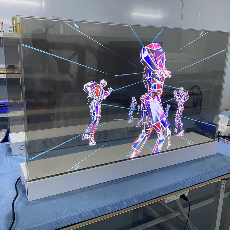 30/55寸OLED透明屏电容红外触摸一体机 自发光77寸OLED透明显示器