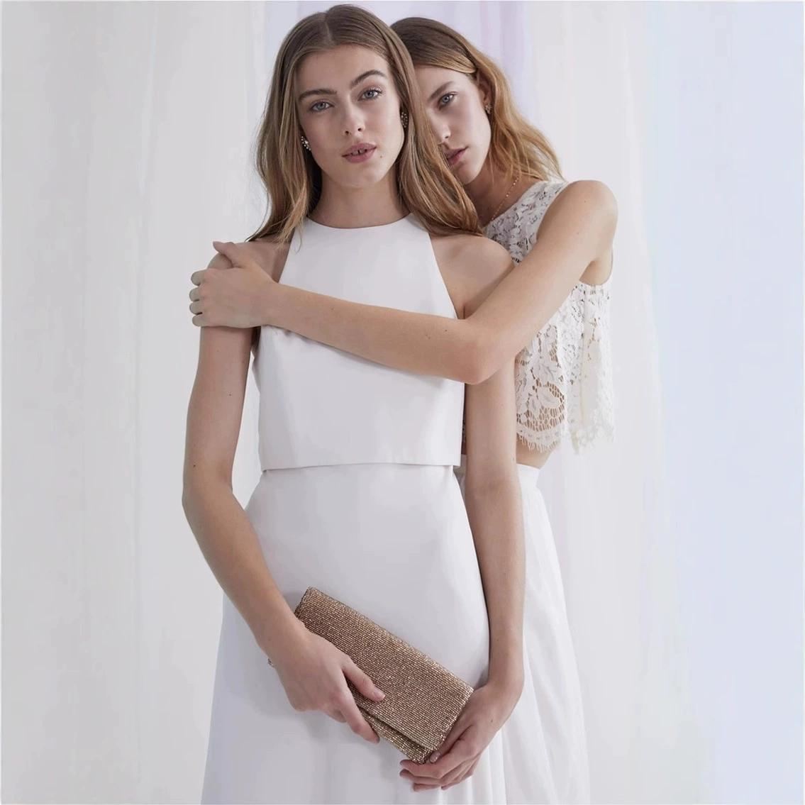 Белое свадебное платье, oversize, прямого силуэта A-line, для подружек невесты