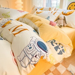 ins卡通風純棉四件套100全棉床單被套冬季床上用品宿舍三件套床笠