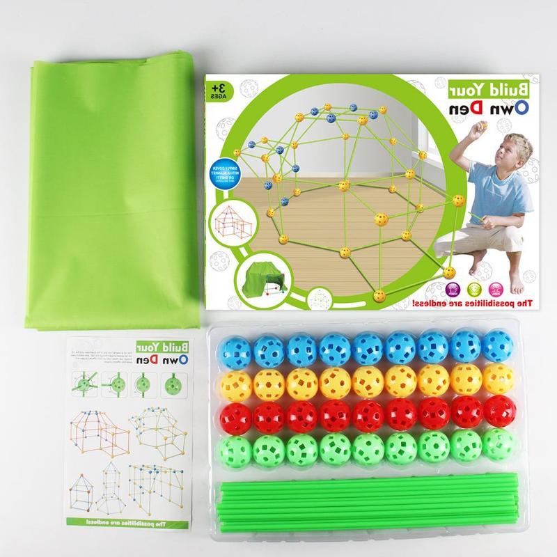 子供用diyビーズテントフォートビルディングキットクロスボーダー玩具テント積み木テントモザイクテント|undefined