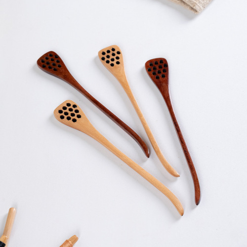 Internet celebrity Japanese wooden long handle honey spoon mini coffee spoon thin handle mixing spoon household small spoon wooden spoon tableware