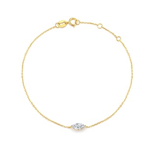 Seiko 18k Gold Set Cultivated Diamond Bracelet Women's 0.3 karat Horse Eye-shaped Diamond Gold Bracelet Instagram Style Fresh