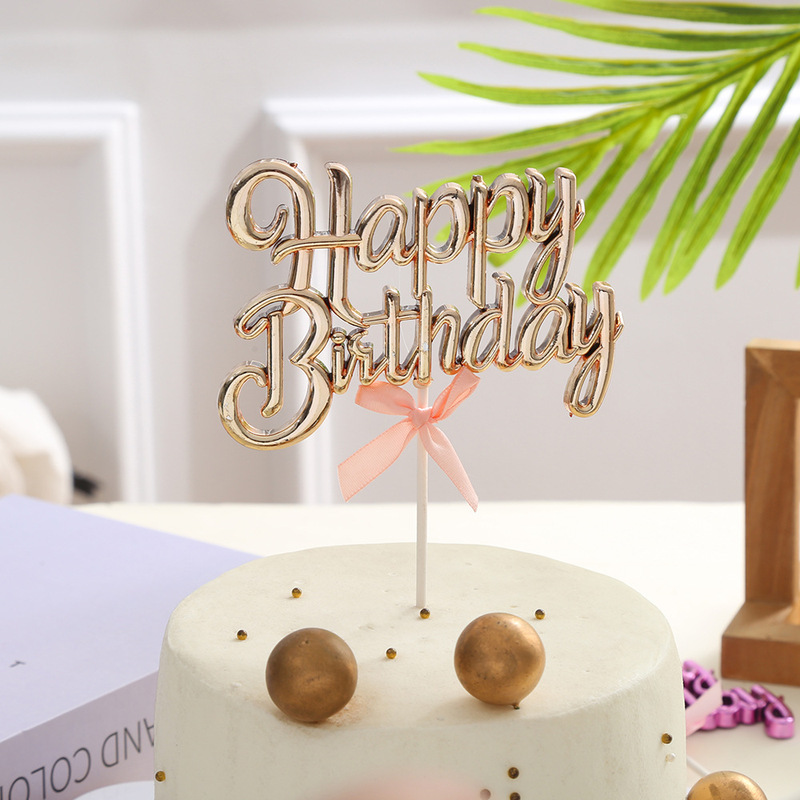 クロスボーダー立体英語誕生日ケーキインサートカラーケーキデザートデコレーションインサートパーティーケーキデコレーション|undefined