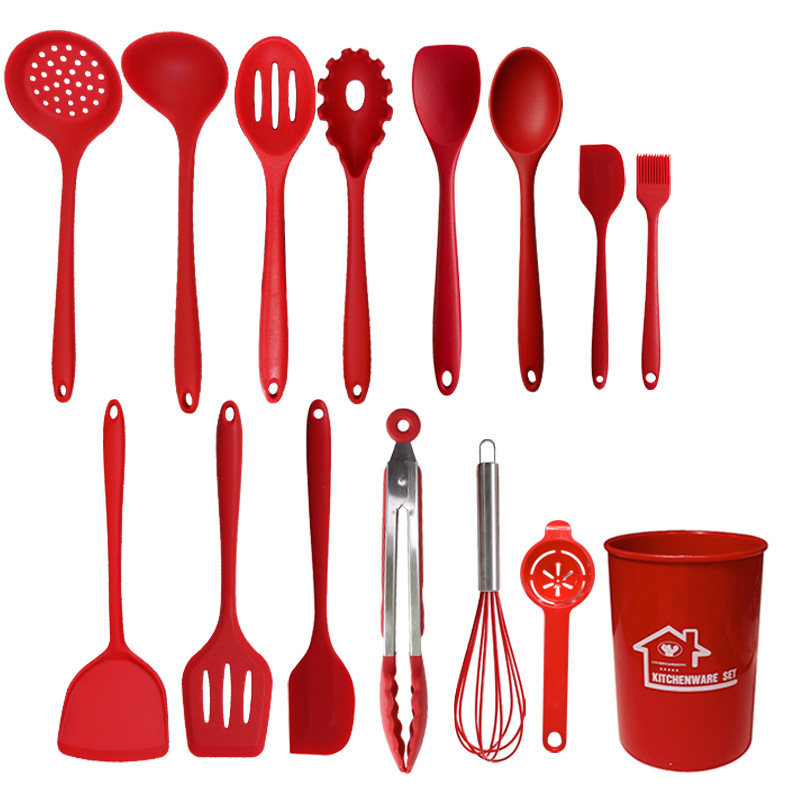 15 piezas de cocina de silicona antiadherente resistente a altas temperaturas doméstica al por mayor