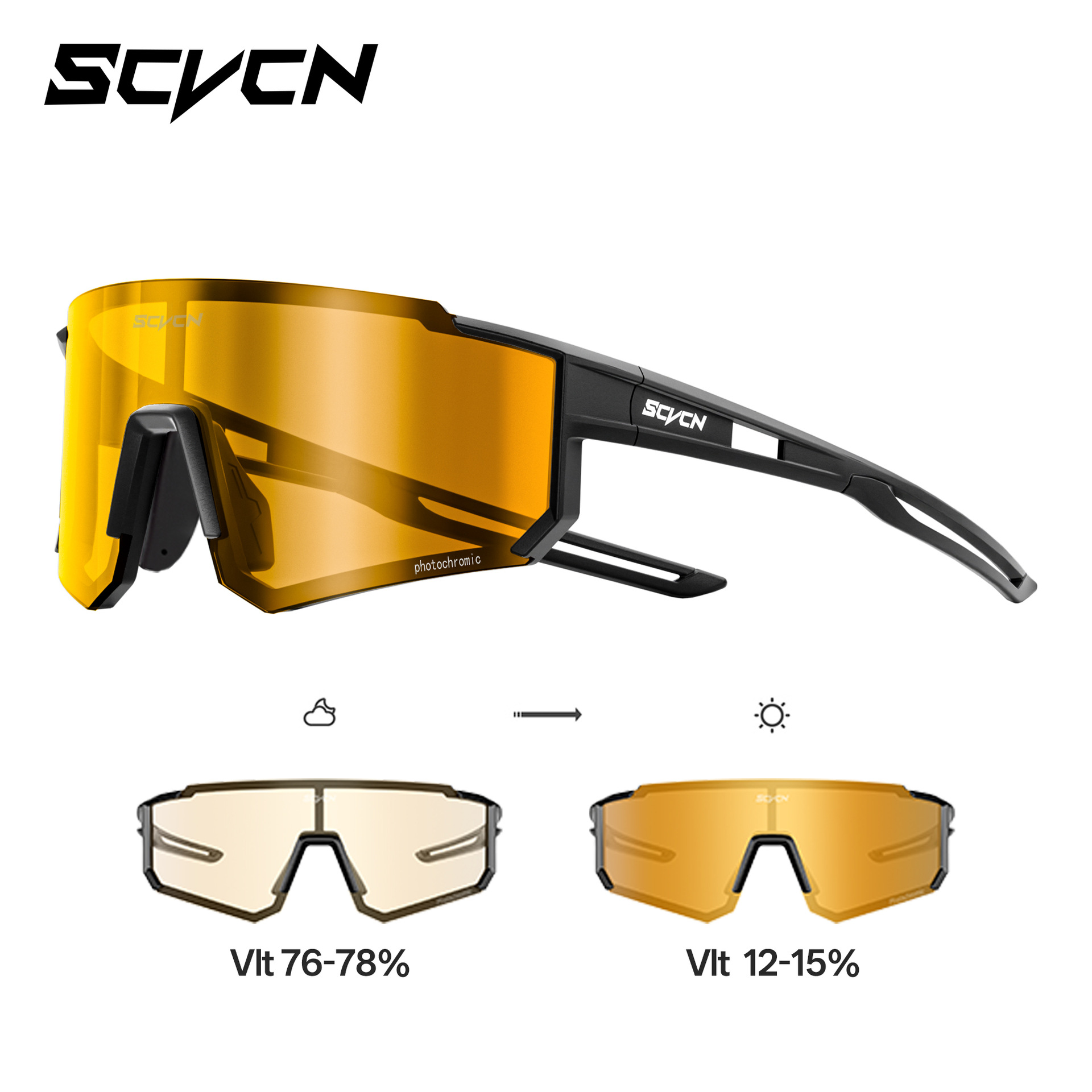 Gafas de Sol Fotocromáticas para Ciclismo de PC A Prueba de Viento para Carrera y Ciclismo de Montaña image 4