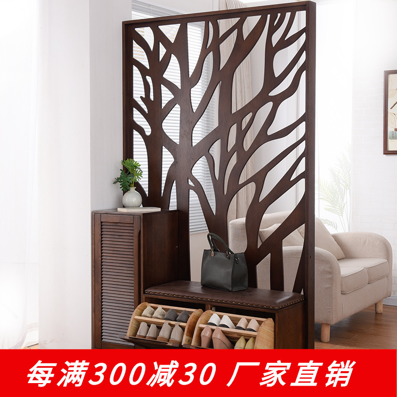 Home Plaza solid wood screen Simplicity a living room Corridor Vestibular Ark partition Shoe porch Curio Shoe changing stool