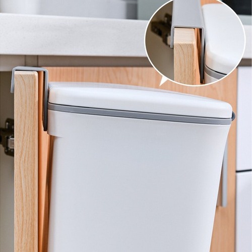 Kitchen hanging trash can, household cabinet door, wall-mounted, no punching, sticky sliding lid, bathroom wall-mounted storage bucket