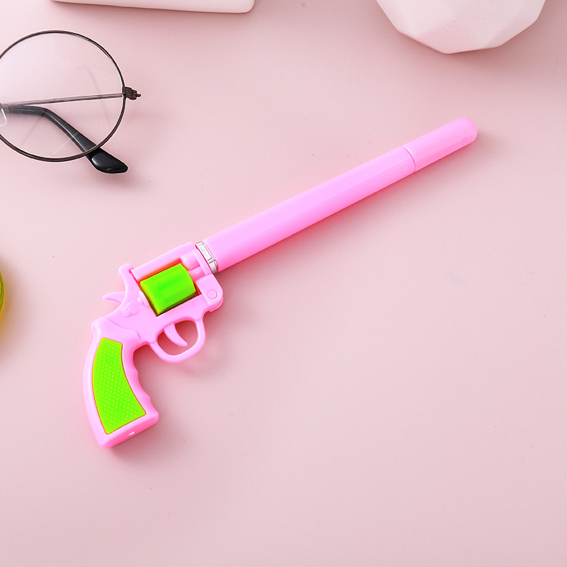 Revólver desmontable creativo Pluma de gmios Papelería linda Estilo de arma de estudiante Pluma de agua Regalo de premio al por mayor
