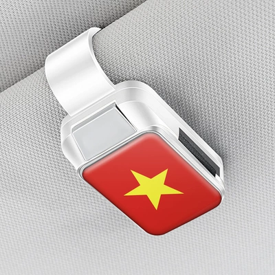 Car Glasses Clip/Bill Clip Clip, Multifunctional Car Sunglasses - vietnam-flag-glasses-clip-y001-snow-mountain-white