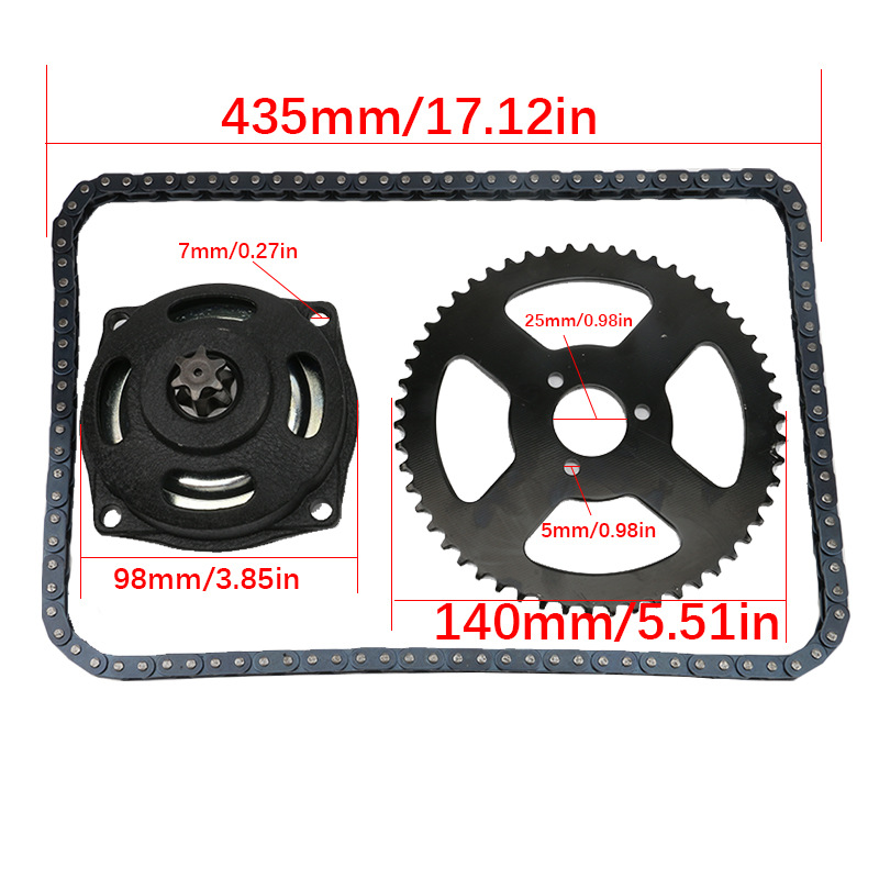 Mini Motorcycle Accessories T8F 54t 26mm Rear Sprocket T8F 108 Chain and 6t Gear Box