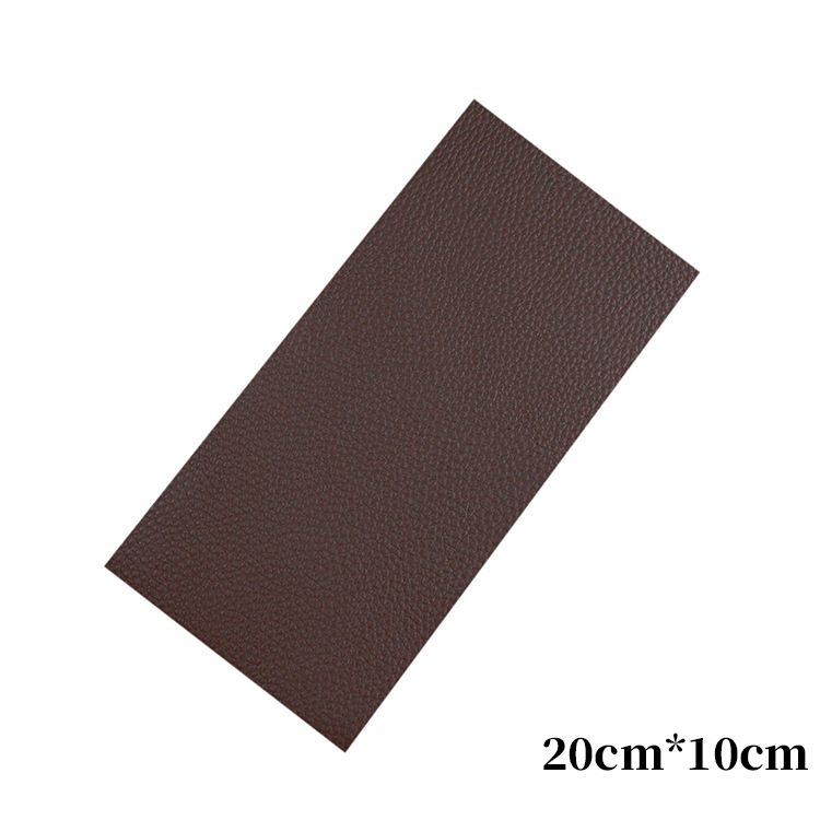 Los fabricantes suministran el subsidio de reparación de cuero de color autoadhesivo completo PU Litchi grano Road pegatinas sofá cojín agujero parche pegatinas