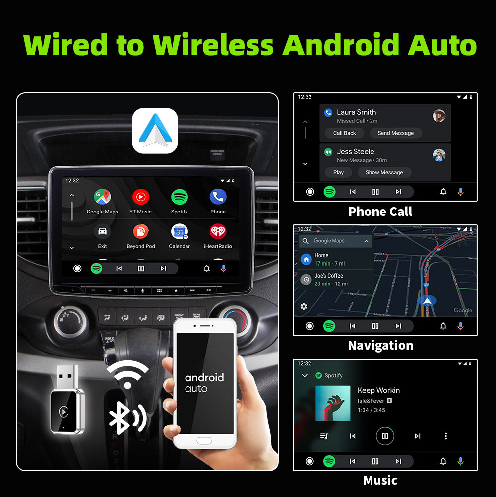 Wireless Carplay Car Box USB Smart Interconnect for Android and Iphone, Universal, No Wiring Required, High-Definition Screen Projection