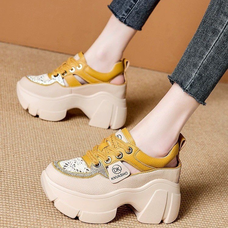 2025 봄 여름 신상 대외 무역 대형 여성 신발 한국식 패션 통기성 플랫폼 스포츠 신발 국경 간 무역