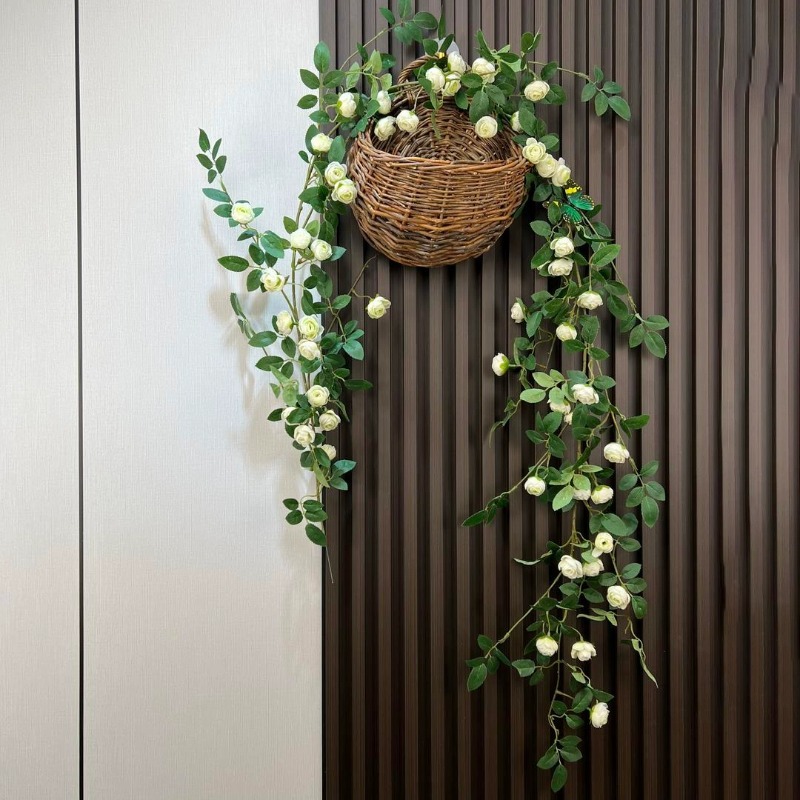 Simulación de vid de rosa rosa rosa vid de plástico techo colgante de aire acondicionado tubería de agua de sombra decoración de balcón