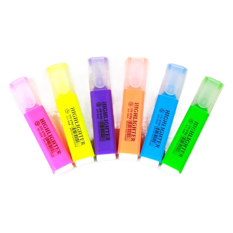 Marcador de marcado transfronterizo de Venta caliente pluma de marcado clave de color pluma de 6 colores traje de gran capacidad pluma de diario de color