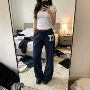 拖地宽松秋冬季美式直筒裤