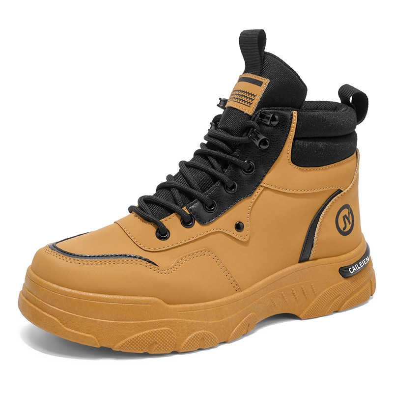 BOTAS Martin de alta gama patentadas zapatos masculinos otoño 2025 nuevas tendencias masculinas zapatos de trabajo 100 zapatos de moda de botas cortas de fondo grueso