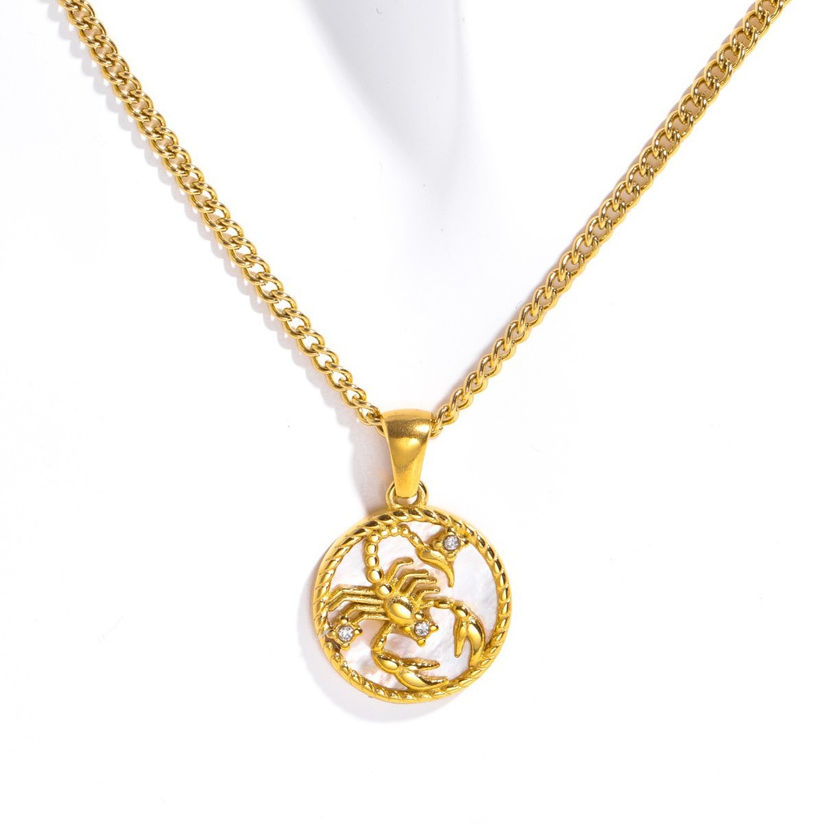 Collar Moneda del Horóscopo, 12 Signos, Bañado en Oro image 14