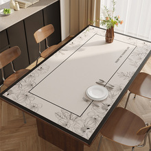 皮革桌布餐桌垫子高级感轻奢ins风中式防油防水免洗pvc布艺桌垫