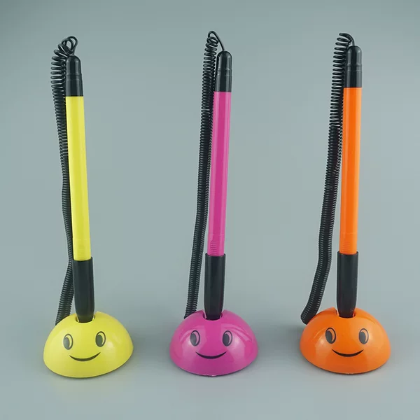 Smiley Face Desk Pen Ballpoint Pen Counter Desk Pen Office Supplies Wholesale Blue Signature Pen Counter Pen Customization