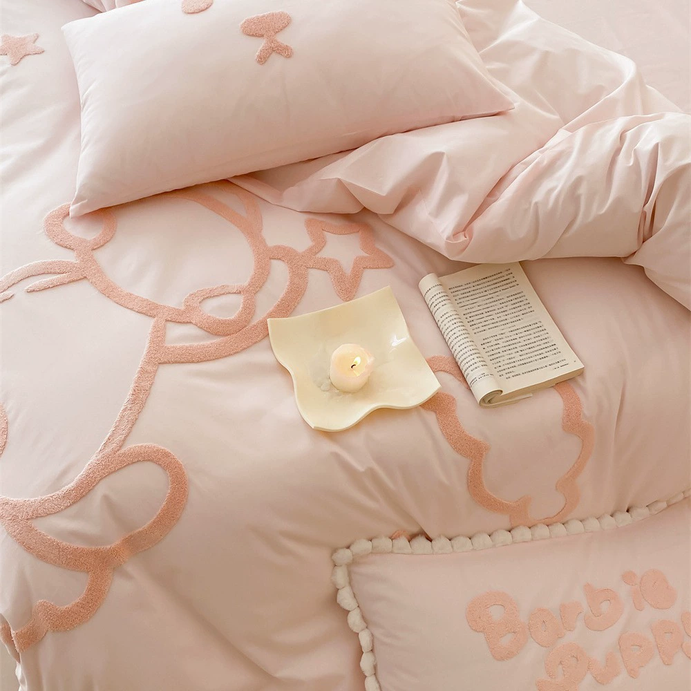 Cotton sheet, cute set, patch, duvet cover, 4 piece set, bedding