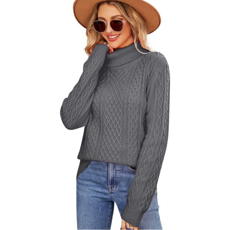 Amazon popular turtleneck suéter de las mujeres otoño y el invierno nuevo color sólido punto superior temperamento cuello alto bottoming camisa image 1