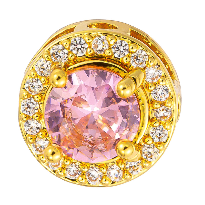 Colgante de cobre micro incrustado Gufasha oro goteo de aceite perlas de transferencia DiDi con perlas de acessorios de perlas huecas fábrica de perlas al por mayor