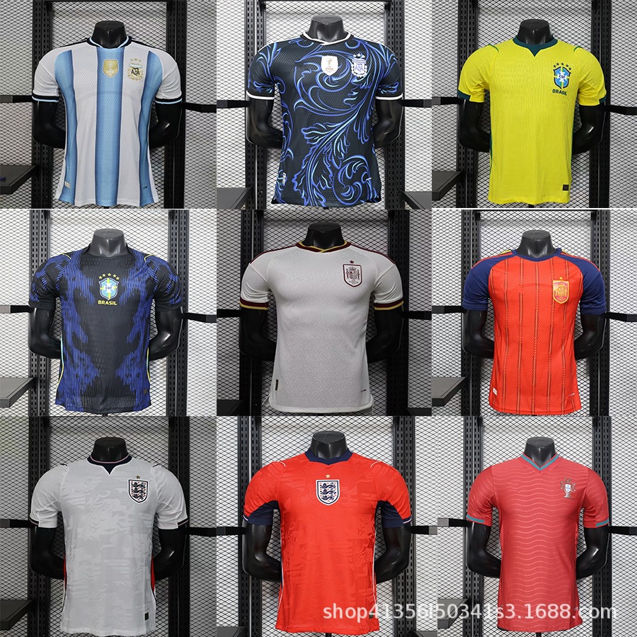 Camiseta de la Copa del Mundo de 2026 Argentina España Selección Nacional de Brasil Edición de Jugadores Camiseta Edición de Jugadores de la Copa del Mundo