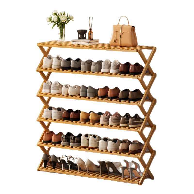 Estante de zapatos plegable sin instalación puerta de entrada doméstica multicapa simple sala de estar limpieza puerta de dormitorio almacenar gabinete de zapatos