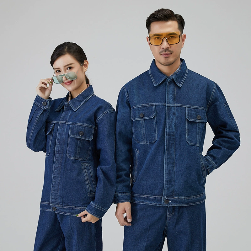 Рабочая одежда сварщика, костюм мужская осенне-зимняя фабричная одежда, утолщенная джинсовая одежда для охраны труда, рабочая одежда, авторемонт, сварочный аппарат, ремонт одежды по индивидуальному заказу