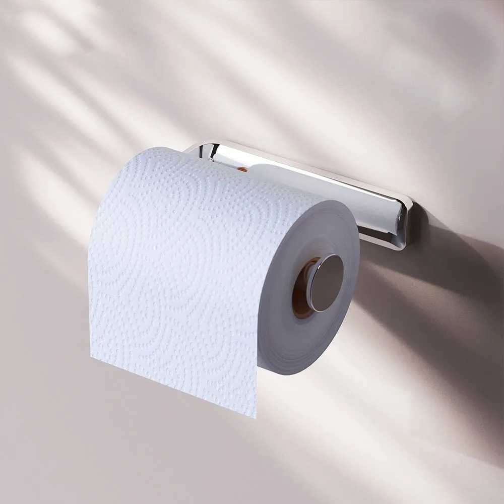 Factory Cross-Border Supply 50061 Chrome-Plated Paper Towel Bar Roll Paper Bar Without Lid Toilet Paper Holder Paper Roll Holder