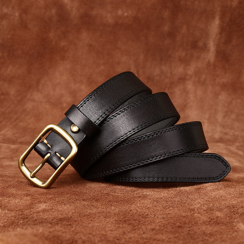 2.8cm Wide Vintage Lady Style Belt For Women, Top Grain Cowhide Retro Fashion Versatile Genuine Leather Belt - Thumbnail 8