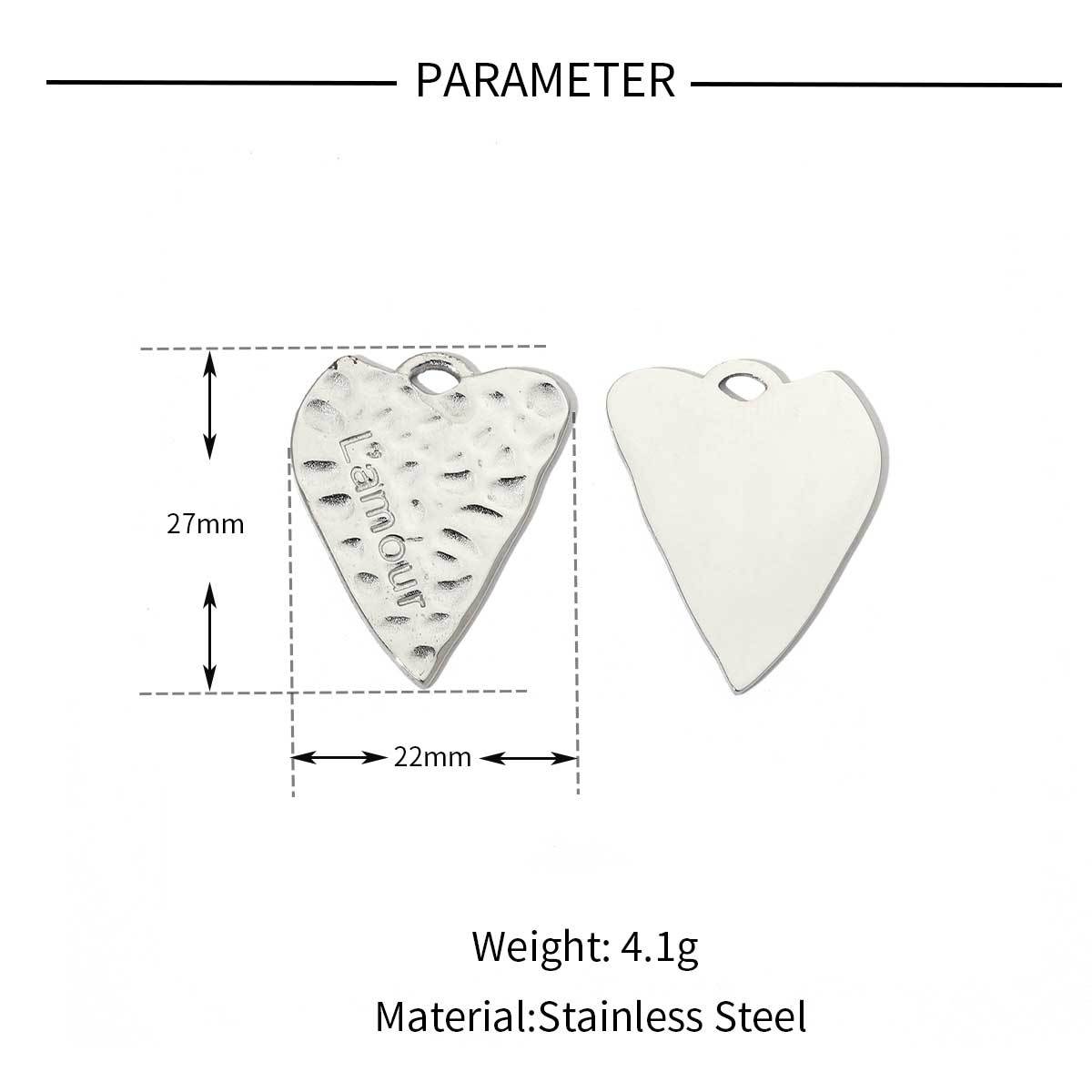 12g Weight Pendant Jewelry Making Type 18*10mm, 20*14mm, 22 * 27mm Jewelry Making Size DIY Jewelry Accessories Classification 3 PCS/Package Quantity Titanium Steel Material Geometric, Heart Shape Pattern Plating Design Elegant, Simple Style, Streetwear Style 3 PCS/Package 18*10mm 20*14mm 22 * 27mm Titanium Steel Geometric Heart Shape Pendant 3