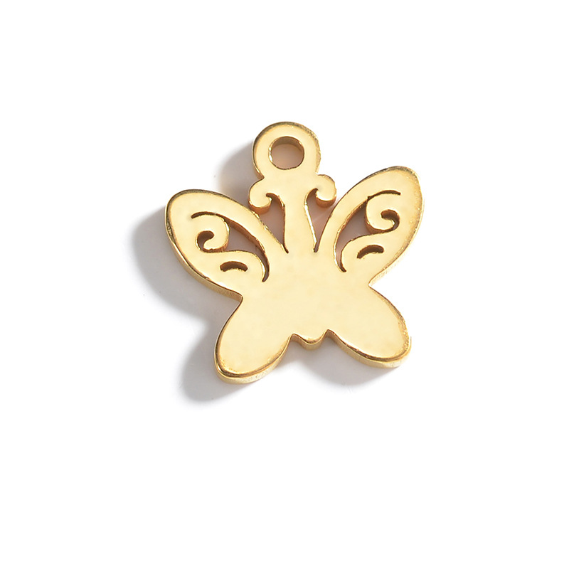 201 Stainless Steel Material 1 Piece 304 Stainless Steel 18K Gold Plated Star Heart Shape Butterfly Pendant