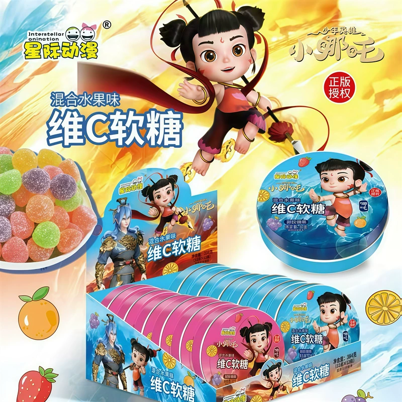 Юань воздушный поток сердечных фруктов в коробке конфеты помадка жевательный сахар фрукты сахар сеть красных детских закусок супер сахар игры оптом