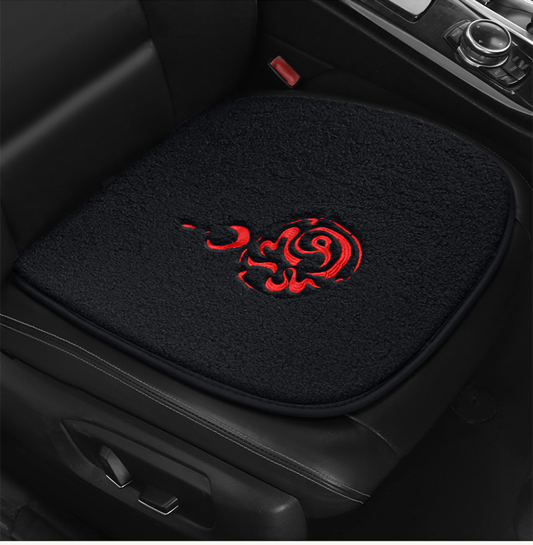 New Plush Car Seat Cushion with the Word "Fu" for Good Luck and Good Luck Embroidered Seat Cushion Car Winter Non-Slip Warm Car Seat Cushion
