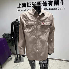 定制跨境阻燃衬衫三线缝制工作服耐牢可数码印花珍珠扣可刺绣批发
