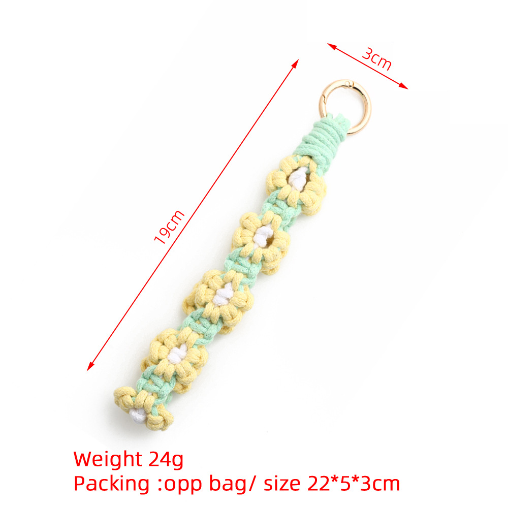 30g Weight Bag Pendant, Keychain Classification 1 Piece Quantity Daily Occasion Cotton Material Flower Pattern Knitting Design Cute Style 1 Piece Cute Flower Cotton Knitting Bag Pendant Keychain 1