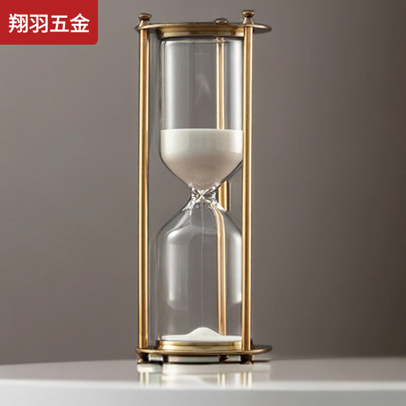Retro metal hourglass 1917 crown glass hourglass timer gift ornaments home decoration gifts crafts