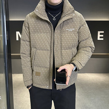 满印羽绒服男潮牌冬季高档2024新款时尚立领痞帅加厚男士冬装外套