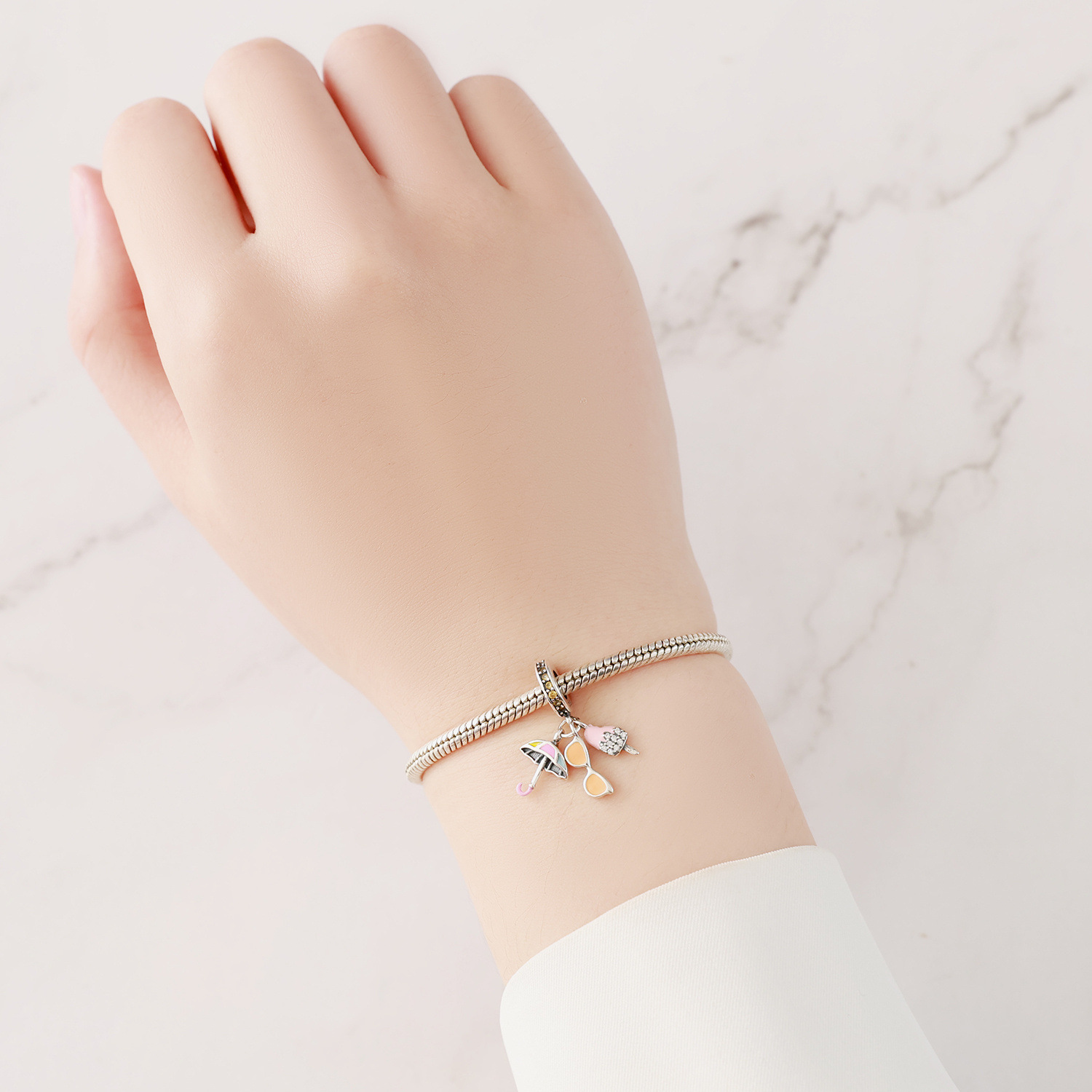 1 Piece 925 Sterling Silver Heart Shape Basketball Anchor Pendant display picture 12