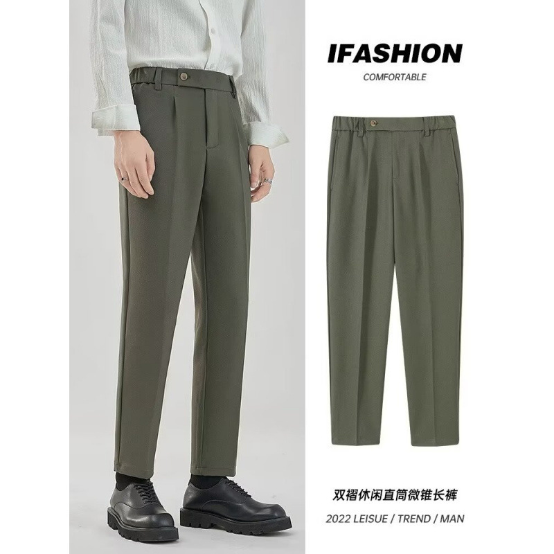 Men's Loose Straight-Leg Banana Pants with Drape, Spring/Summer Casual Dress Pants, Spring/Summer Suit Trousers Men's Loose Straight-Leg Banana Pants with Drape, Spring/Summer Casual Dress Pants, Spring/Summer Suit Trousers