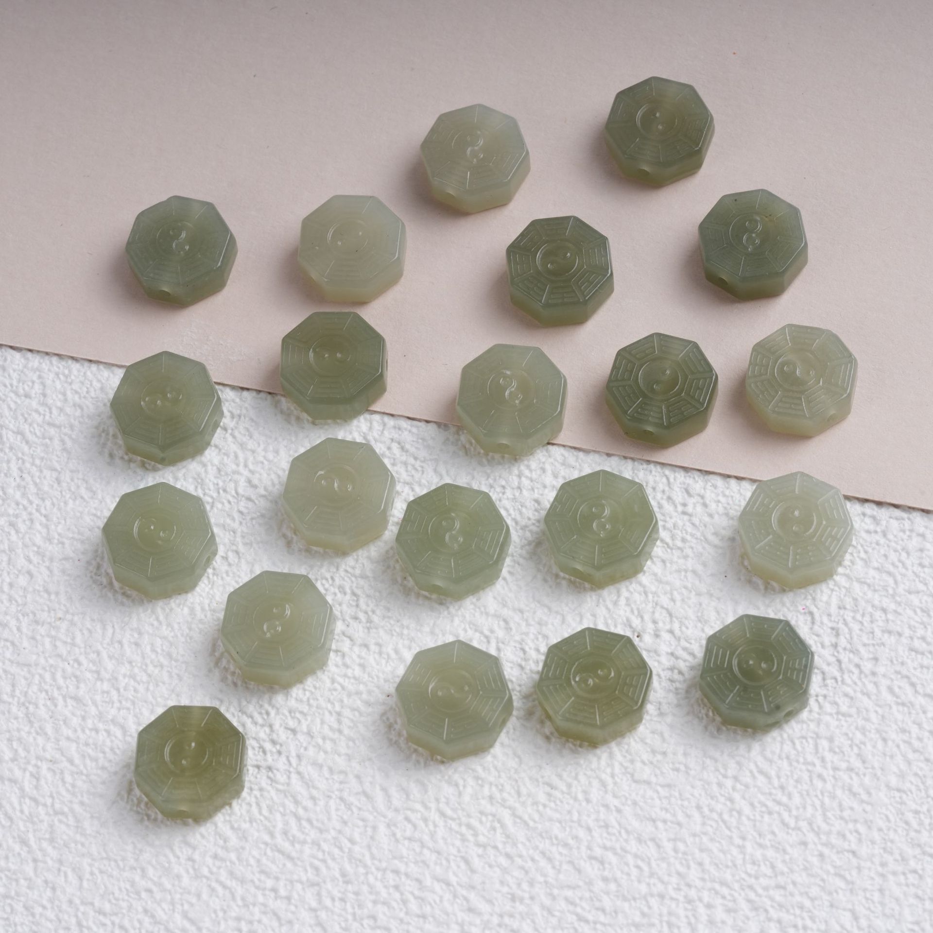 Natural Hetian Jade Bagua Spacer Beads DIY Jewelry Accessories Handmade Beaded Back Cloud Pendant Accessories Wholesale