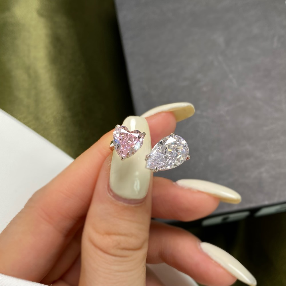 3g Weight Zircon Inlay Material Rings Classification 1 Piece Quantity Daily, Date Occasion 925 Sterling Silver Material Water Droplets, Heart Shape, Bow Knot Pattern Women's Gender Plating Design Elegant, Sweet Style 925 Sterling Silver Zircon Water Droplets Heart Shape Bow Knot Rings 925 Sterling Silver Rings 33