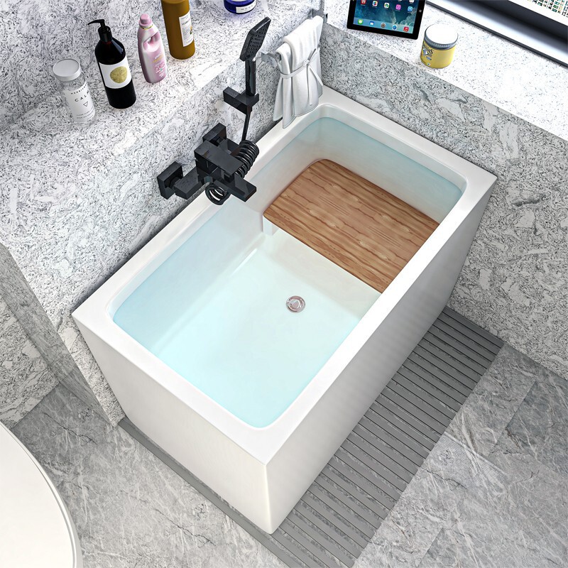 Acrylic Household Small-Sized Japanese-Style Sitting Bath Tub with Bubble Thermostatic Heating, Colorful Lights, and Massage Features Acrylic Household Small-Sized Japanese-Style Sitting Bath Tub with Bubble Thermostatic Heating, Colorful Lights, and Massage Features