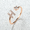Golden one size ring with letters, jewelry suitable for men and women, suitable for import, Amazon, pink gold, wholesale