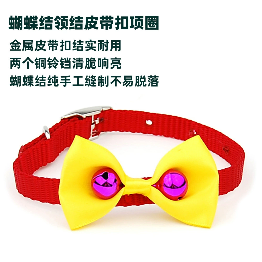 Нейлоновый бант для домашних животных, двойной колокольчик, 1,0 см, пряжка для ремня, маленькая шея, Пряжка для кошек, шея, зоотовары