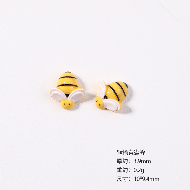Resina accesorios de dibujos animados abeja tocado DIY accesorios de la joyería niños horquilla crema epoxi teléfono caso parche