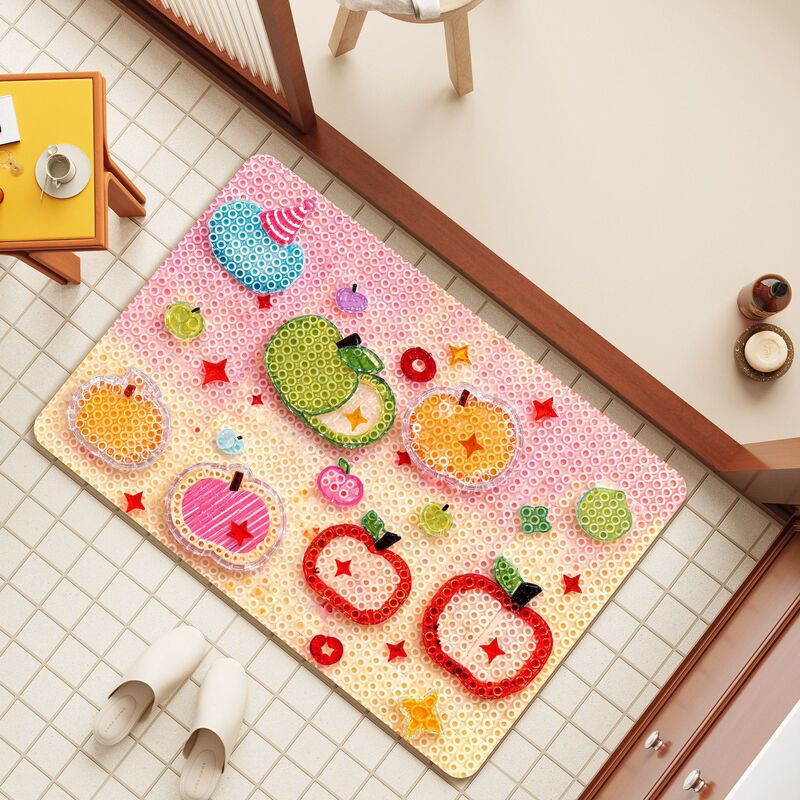 Dopamine Fruit Design Foot Mat for Bathroom and Shower Room, Diatomaceous Earth, Stain-Resistant, Water-Absorbent, Quick-Drying Floor Mat, Dropshipping Dopamine Fruit Design Foot Mat for Bathroom and Shower Room, Diatomaceous Earth, Stain-Resistant, Water-Absorbent, Quick-Drying Floor Mat, Dropshipping